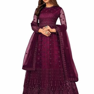 JULEE Women’s Net Embroidered Semi-Stitched Gown Jivika Gown-New